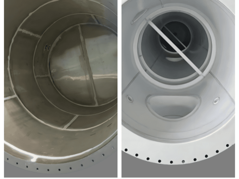 Chemical Plant Reactor Lining Before and After